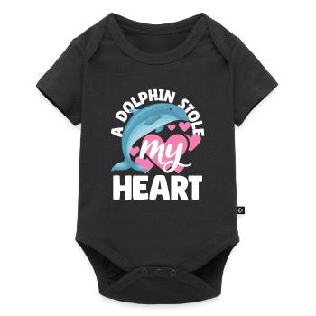 Ein Delfin Hat Mein Herz Gestohlen - Baby Premium Kurzarmbody - Schwarz - Vorne
