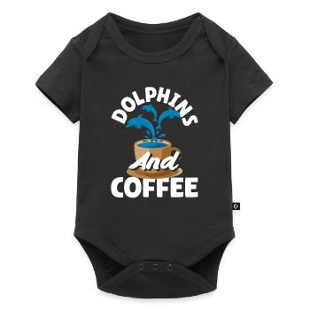 Dolphins and coffee lovers - Baby Premium short-sleeve bodysuit - black - Front