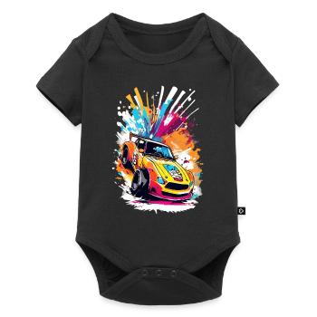 Retro Drift Car – Living Racing Art Splash Art - Baby Premium short-sleeve bodysuit - black - Front