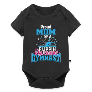 Proud Mom Of A Flippin Awesome Gymnast Gymnastics - Baby Premium short-sleeve bodysuit - black - Front