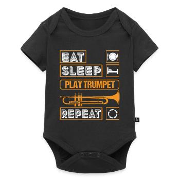 Cool Trumpet Art Silhouette Funny Brass Slogan - Baby Premium short-sleeve bodysuit - black - Front