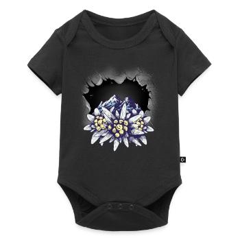 Gebirge Berge Tirol Österreich Schweiz Berg Blumen - Baby Premium Kurzarmbody - Schwarz - Vorne