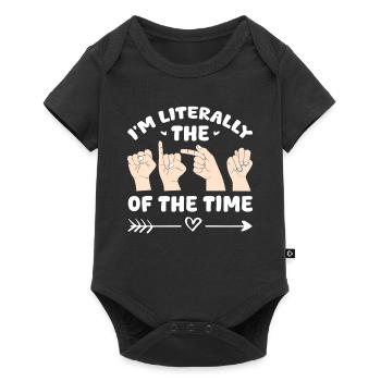I'm Literally The Of The Time Deafness ASL Teacher - Baby Premium short-sleeve bodysuit - black - Front