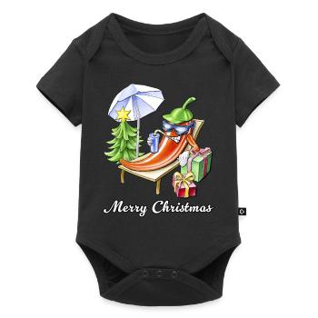 A Chili Merry Christmas under Sunshade and Tree - Baby Premium short-sleeve bodysuit - black - Front