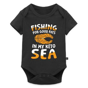 Fishing For Good Fats In My Keto Sea für einen - Baby Premium Kurzarmbody - Schwarz - Vorne
