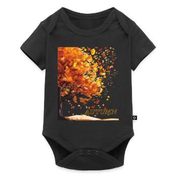 AUTUMN TREE LEAVES - Baby Premium short-sleeve bodysuit - black - Front
