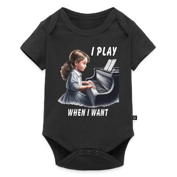 PIANO I PLAY WHEN I WANT - Baby Premium short-sleeve bodysuit - black - Front