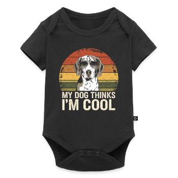 Beagle mon chien pense que je suis cool - Body à manches courtes Premium Bébé - noir - Devant