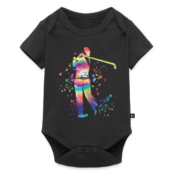 Golfer Colorsplash Golf miniature pour enfants - Body à manches courtes Premium Bébé - noir - Devant