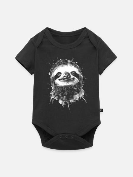 Faultier - Baby Premium Kurzarmbody - Schwarz