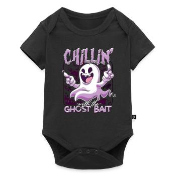 Geisterköder Halloween Chillin avec l’appât fantôme - Body à manches courtes Premium Bébé - noir - Devant