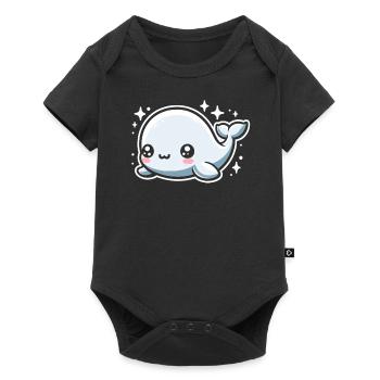 Beluga-wal-tier-aquarianer-meeres-ketologe - Baby Premium Kurzarmbody - Schwarz - Vorne