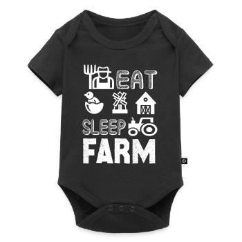 Farmer Eat Sleep Farm - Baby Premium short-sleeve bodysuit - black - Front