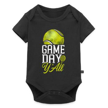 Funny Tennis Player Racket Girl - Baby Premium short-sleeve bodysuit - black - Front