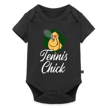 Funny Tennis Player Racket Chicken - Baby Premium short-sleeve bodysuit - black - Front