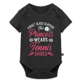 Funny Tennis Player Racket Girl - Baby Premium short-sleeve bodysuit - black - Front
