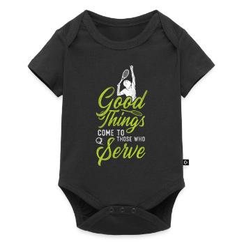 Drôle de joueur de tennis raquette bon - Body à manches courtes Premium Bébé - noir - Devant