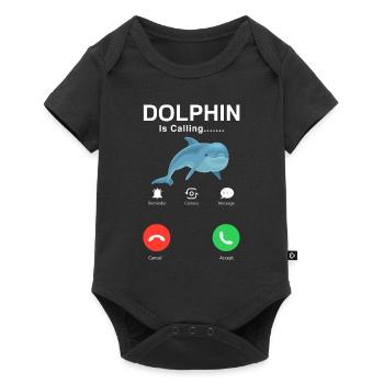 Dolphin Calls Humorous Graphic - Baby Premium short-sleeve bodysuit - black - Front
