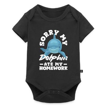Sorry My Dolphin Ate My Homework - Baby Premium Kurzarmbody - Schwarz - Vorne