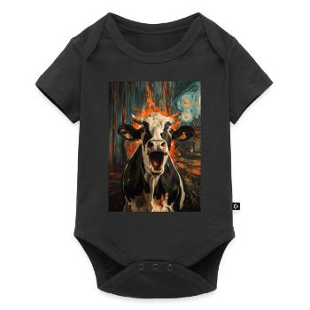 Cow - Baby Premium short-sleeve bodysuit - black - Front
