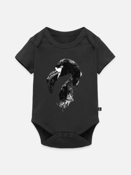 Flamingo - Baby Premium Kurzarmbody - Schwarz