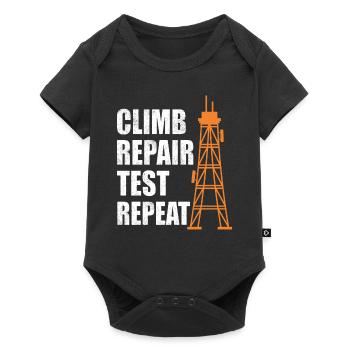 Climb Repair Test Repeat Transmission Tower - Baby Premium short-sleeve bodysuit - black - Front