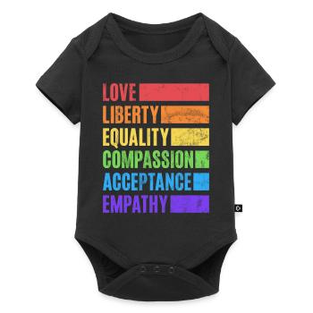 Equality LGBTQ Rainbow Flag LGBTQ Pride - Baby Premium short-sleeve bodysuit - black - Front