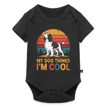 Épagneul springer anglais Mon chien pense que je - Body à manches courtes Premium Bébé - noir - Devant