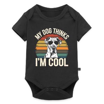 Dogue Allemand mon chien pense que je suis cool - Body à manches courtes Premium Bébé - noir - Devant