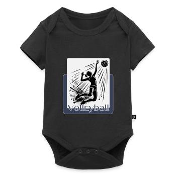 Dynamische Volleyball-Aktion - Baby Premium Kurzarmbody - Schwarz - Vorne