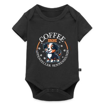 Coffee and Appenzeller Mountain Dog - Baby Premium short-sleeve bodysuit - black - Front