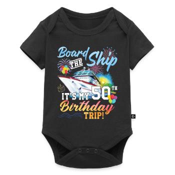 Celebrating 50th Birthday with a Cruise Adventure - Baby Premium Kurzarmbody - Schwarz - Vorne