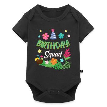 Birthday Squad Hawaiian Luau Party Fun Design - Baby Premium Kurzarmbody - Schwarz - Vorne