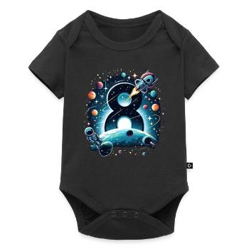 Astronaut 8th Birthday Space Boys 8 Years - Baby Premium short-sleeve bodysuit - black - Front