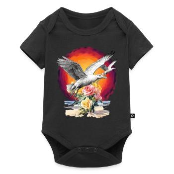 Seagulls Seagull Seagulls Maritime Sunset - Baby Premium short-sleeve bodysuit - black - Front
