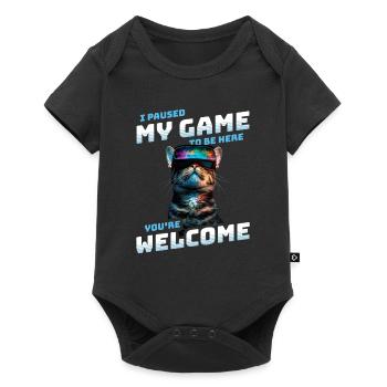 I just paused my game to be here Funny VR Cat - Baby Premium short-sleeve bodysuit - black - Front