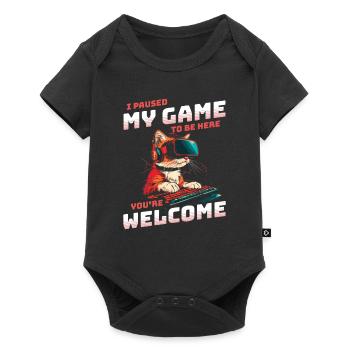 I just paused my game to be here - Cool Cat VR - Baby Premium short-sleeve bodysuit - black - Front