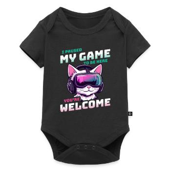 I just paused my game to be here - Cat Gaming VR - Baby Premium short-sleeve bodysuit - black - Front
