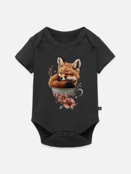 Fuchs - Baby Premium Kurzarmbody - Schwarz