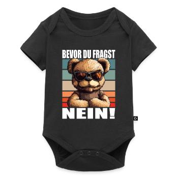 Avant de demander aucun drôle de dicton Teddy Bear - Body à manches courtes Premium Bébé - noir - Devant
