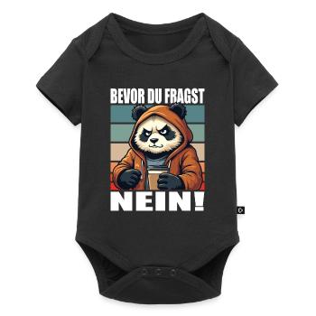 Avant de demander Aucun drôle de dicton Panda - Body à manches courtes Premium Bébé - noir - Devant