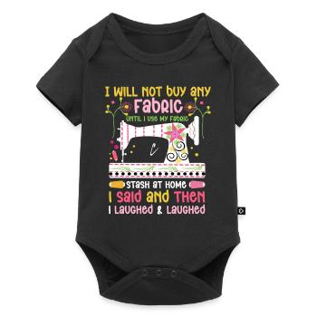 Quilt Knitting Crochet Sewing Machine Fabric - Baby Premium short-sleeve bodysuit - black - Front