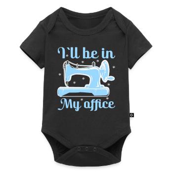 Quilt Knitting Crochet Sewing Machine Fabric - Baby Premium short-sleeve bodysuit - black - Front
