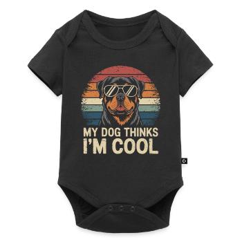 Rottweiler My dog thinks I'm cool - Baby Premium short-sleeve bodysuit - black - Front
