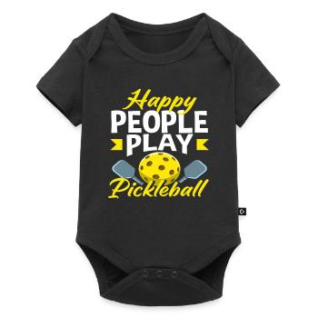 Les gens heureux jouent au pickleball - Body à manches courtes Premium Bébé - noir - Devant