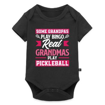 Real grannies playing pickleball - Baby Premium short-sleeve bodysuit - black - Front