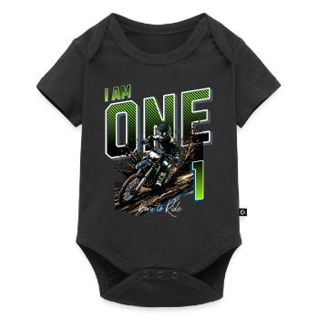 Motocross 1st Birthday - Baby Premium short-sleeve bodysuit - black - Front
