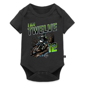 Motocross 12th Birthday - Baby Premium short-sleeve bodysuit - black - Front