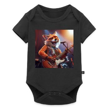 Fuchs - Baby Premium Kurzarmbody - Schwarz - Vorne