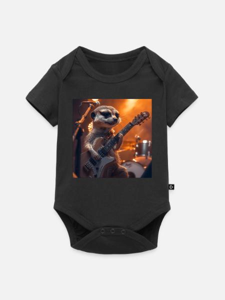 Erdmännchen - Baby Premium Kurzarmbody - Schwarz